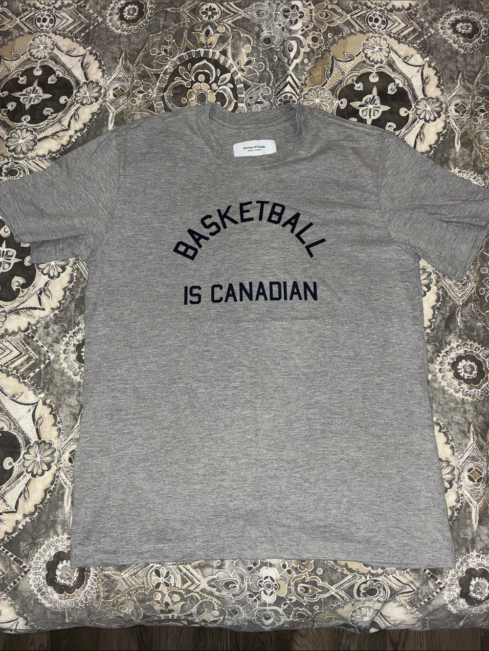 Province of Canada "Basketball Is Canadian" Short Sleeve Tee in Heather Grey